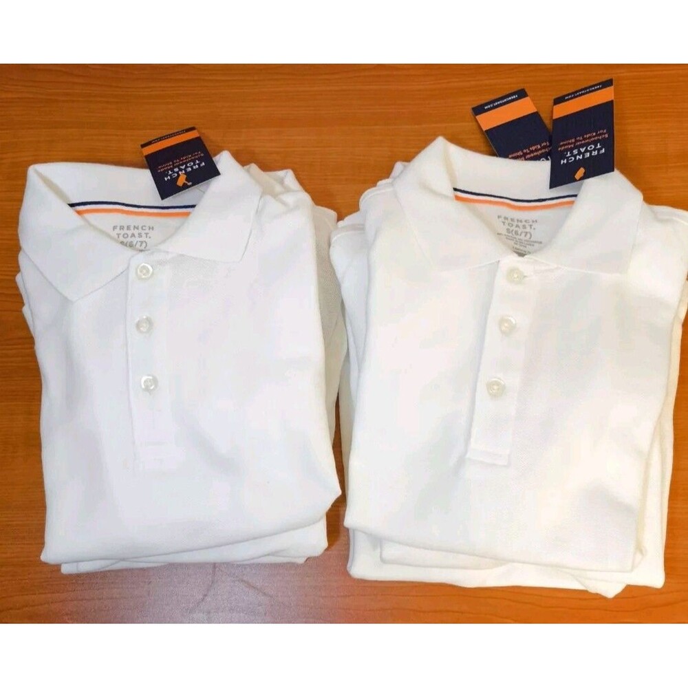 NEW French Toast Boys Short Sleeve School Uniform PIQUE Polo Shirt S6/7 set of 3